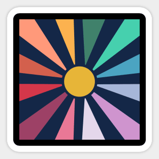 Rainbow Sunshine Circle Sticker